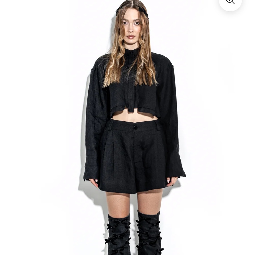 Fly linen shorts